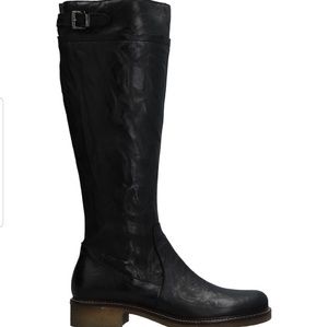 Black leather boots
